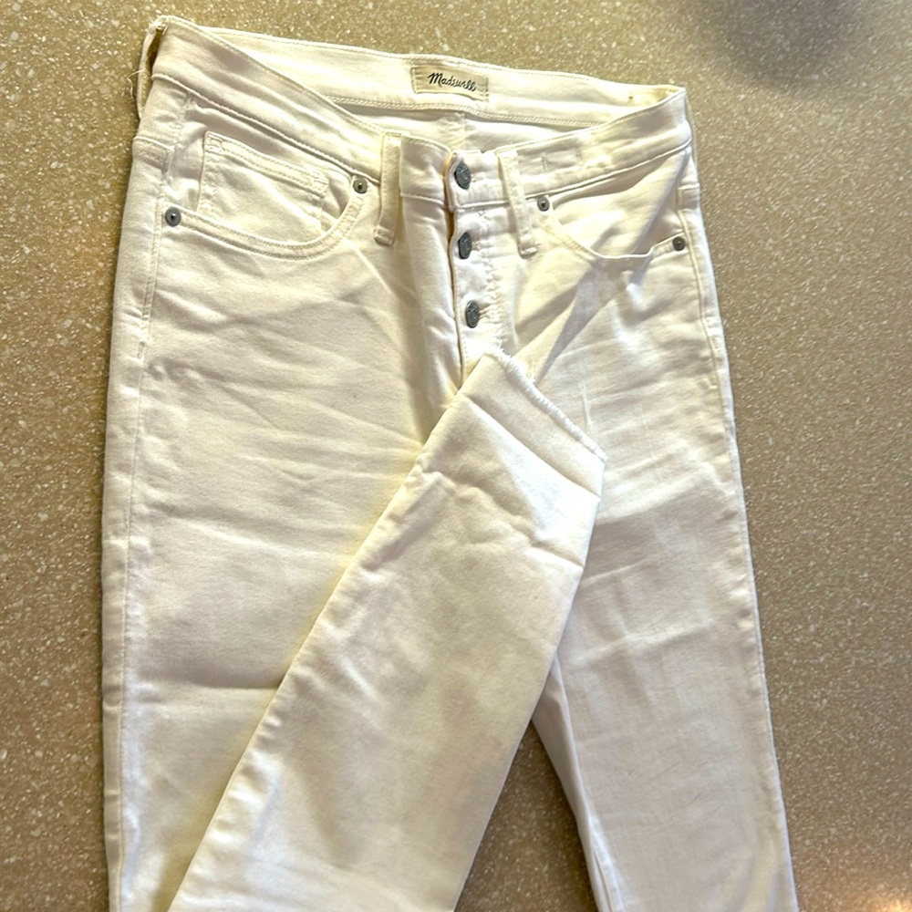 Madewell Off-white Skinny Button-fly jeans size 31